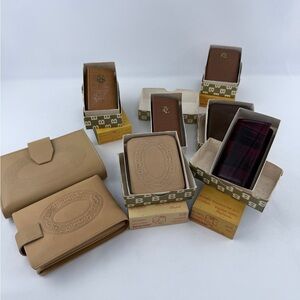 Vintage Buxton Tan and Brown Leather Key & Card Holder Lot
